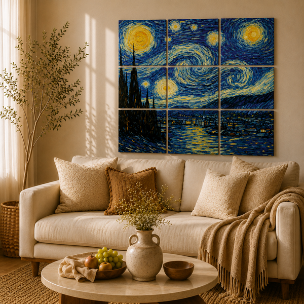 Starry Night Inspired Wooden Wall Art