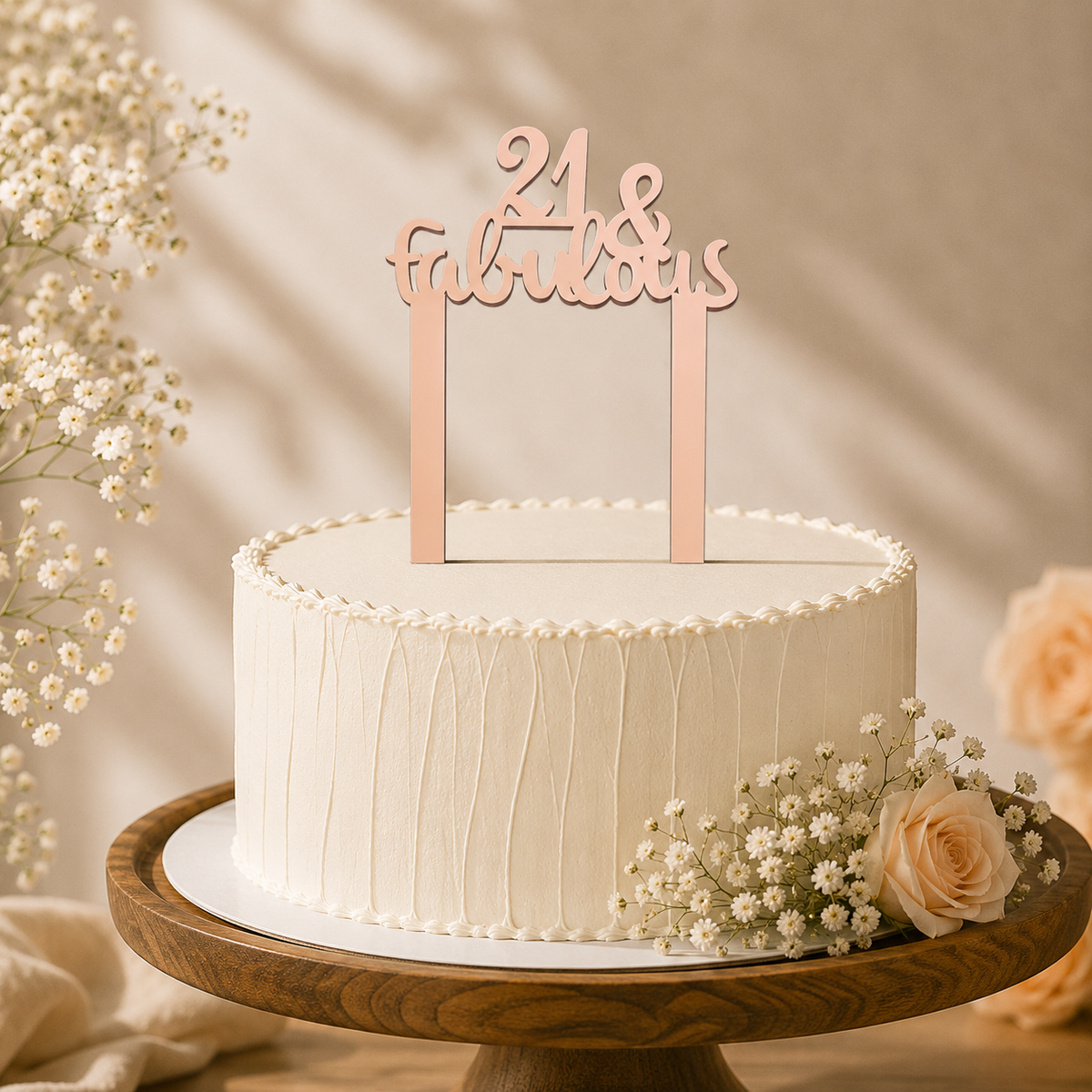 Elegant Number 21 Decorative Cake Topper