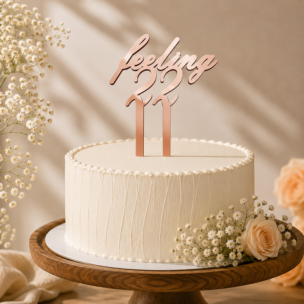 Elegant Number 22 Decorative Cake Topper
