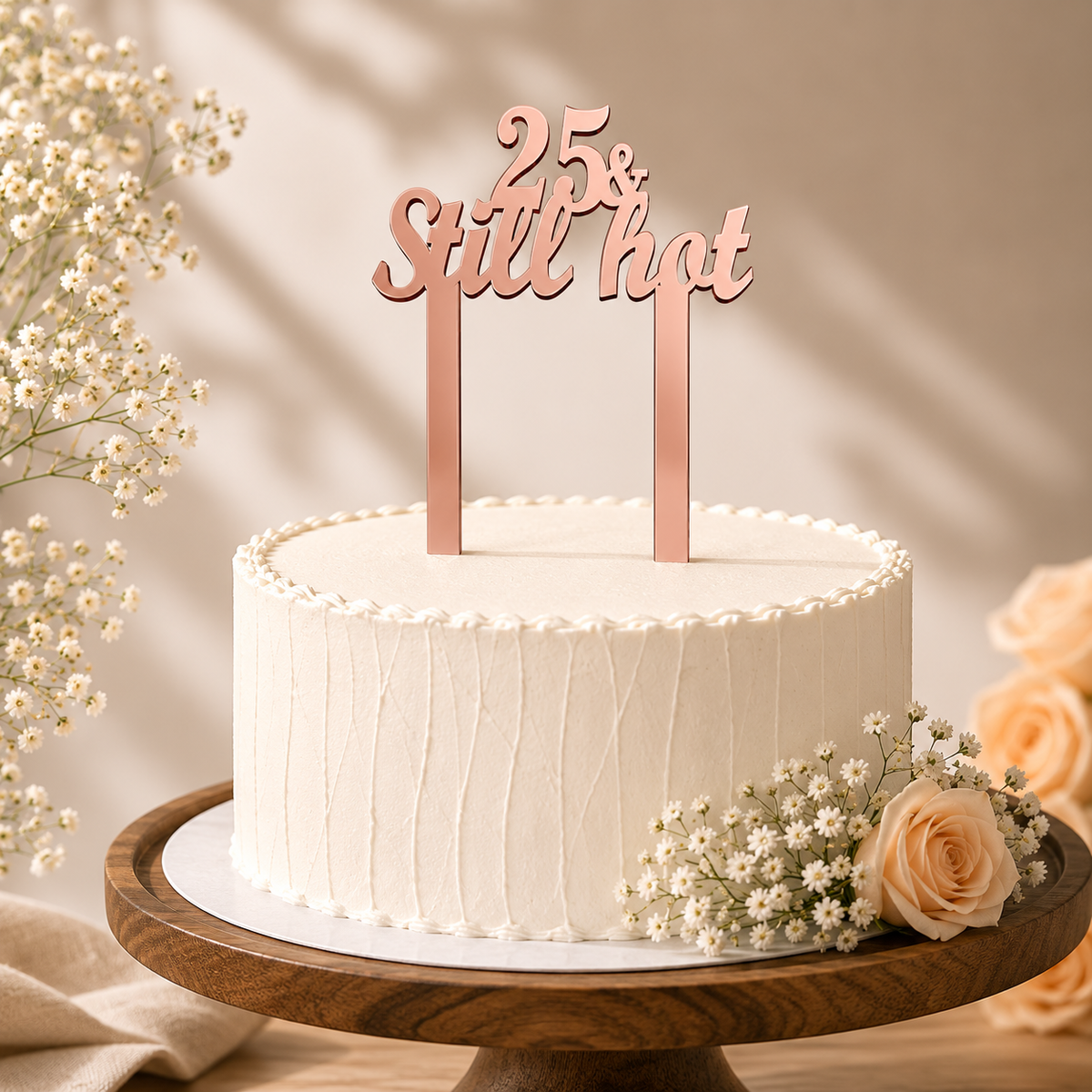 Elegant Number 25 Decorative Cake Topper