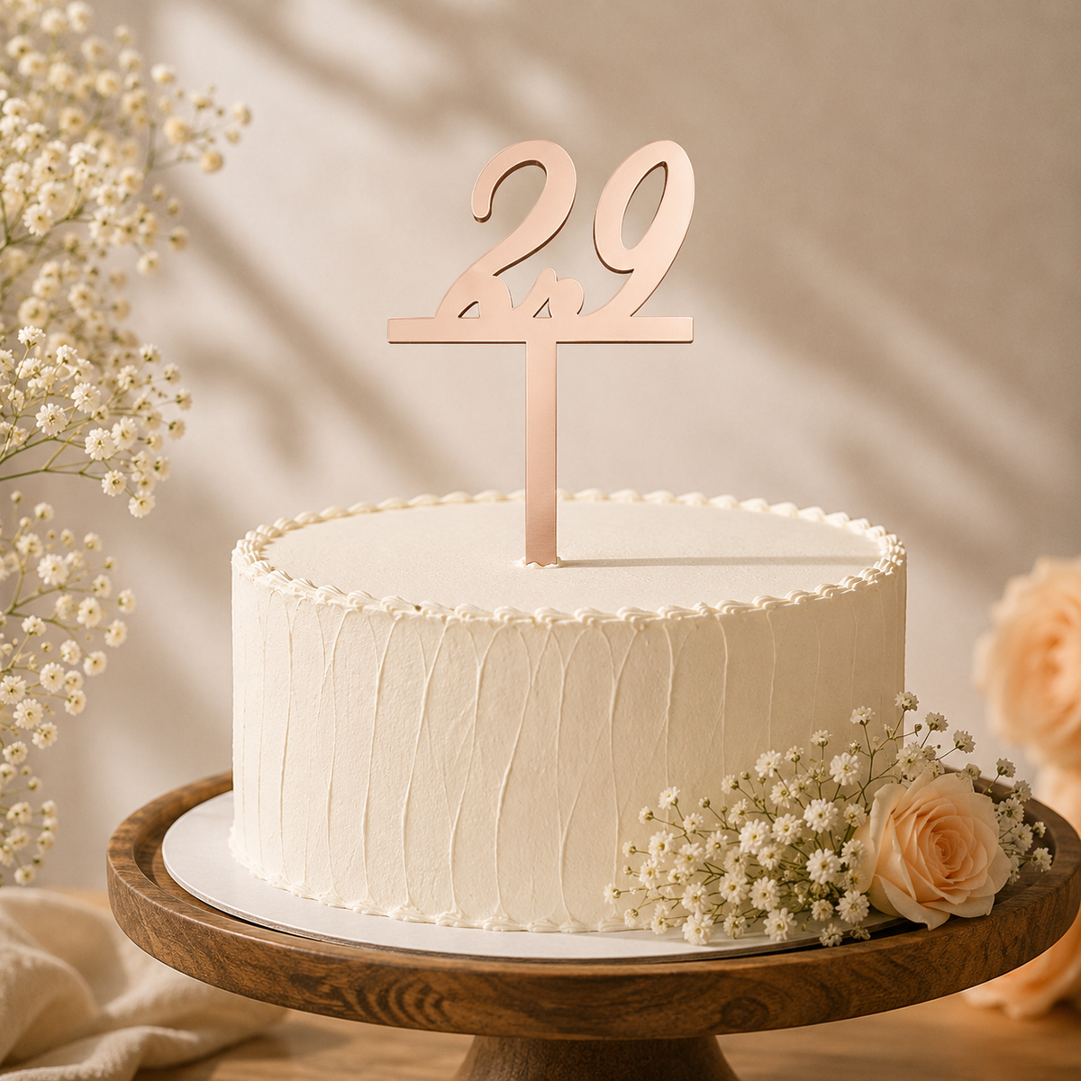 Elegant Number 29 Decorative Cake Topper
