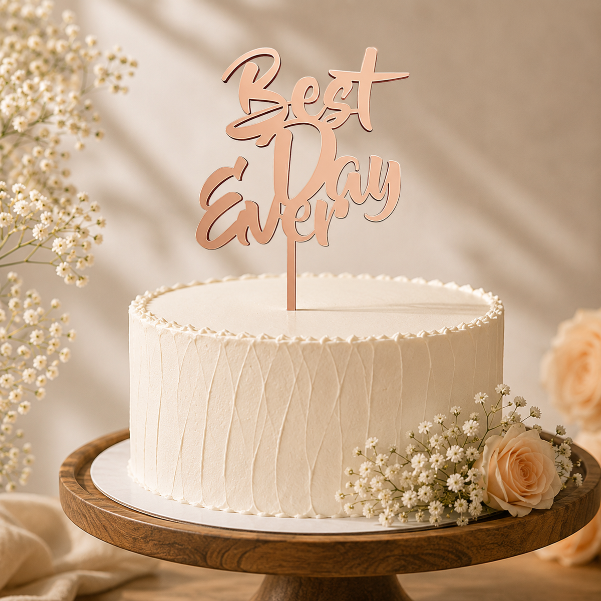 Best Day Ever Script Decorative Cake Topper