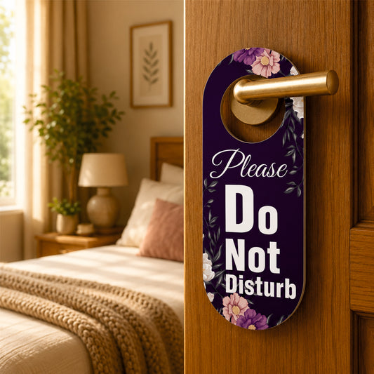 Floral Please Do Not Disturb Door Hanger Sign Board