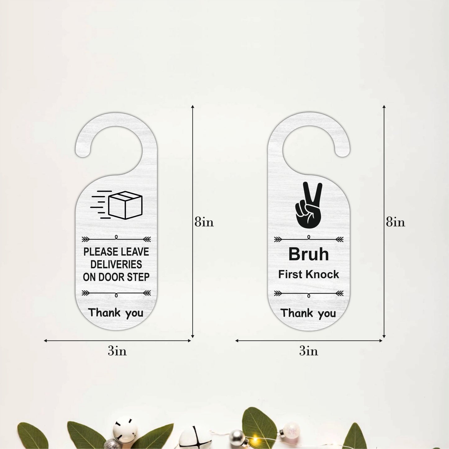 Bruh First Knock Wooden Door Hanger Sign Board