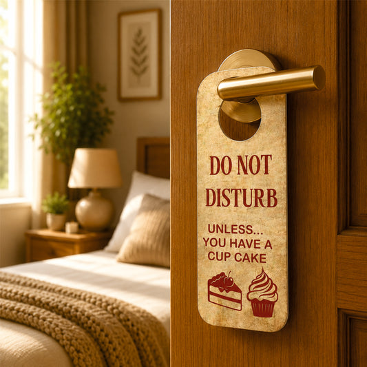 Do Not Disturb Unless You Have Cupcake Wooden Door Hanger Sign Board