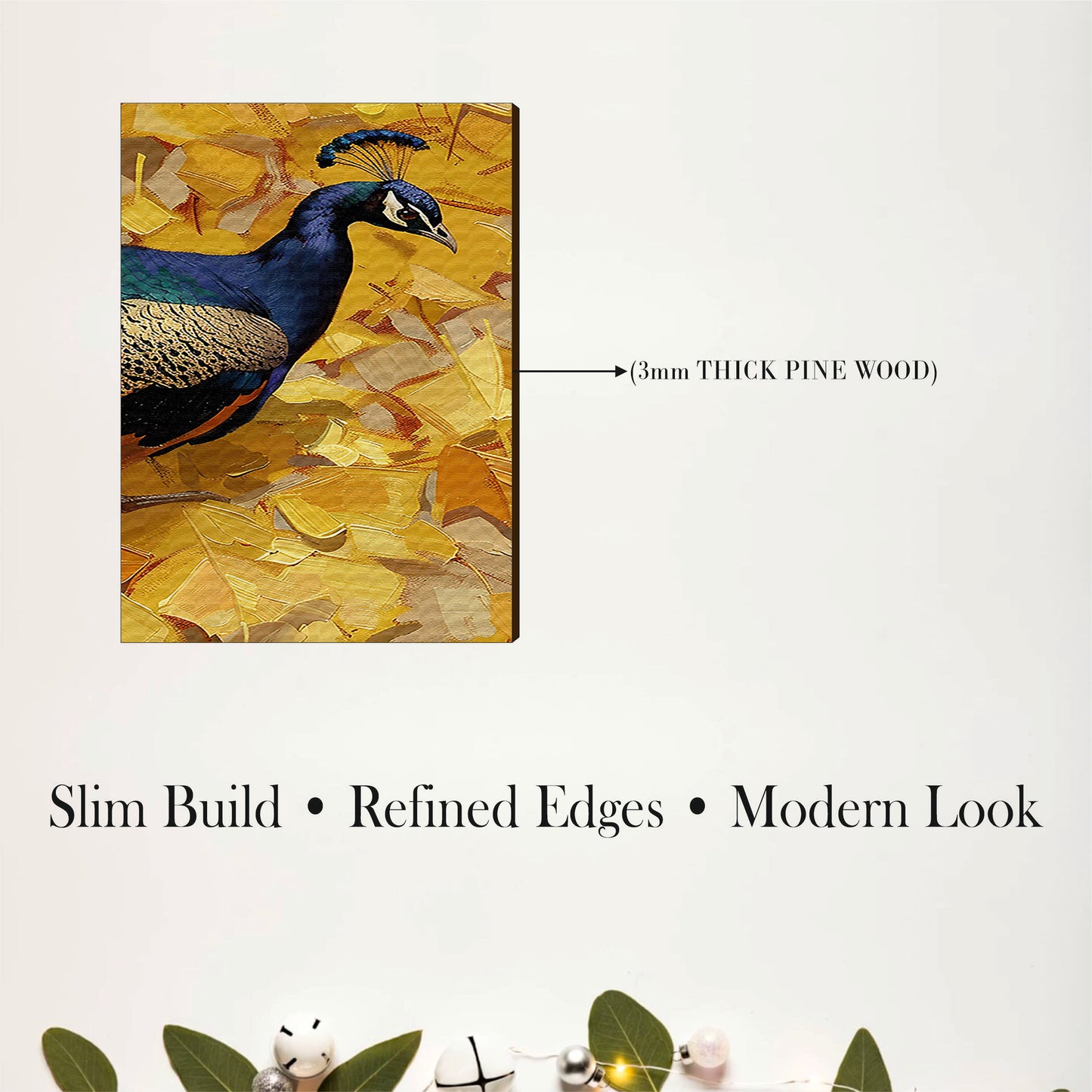 Golden Woodland Majesty with Regal Peacock