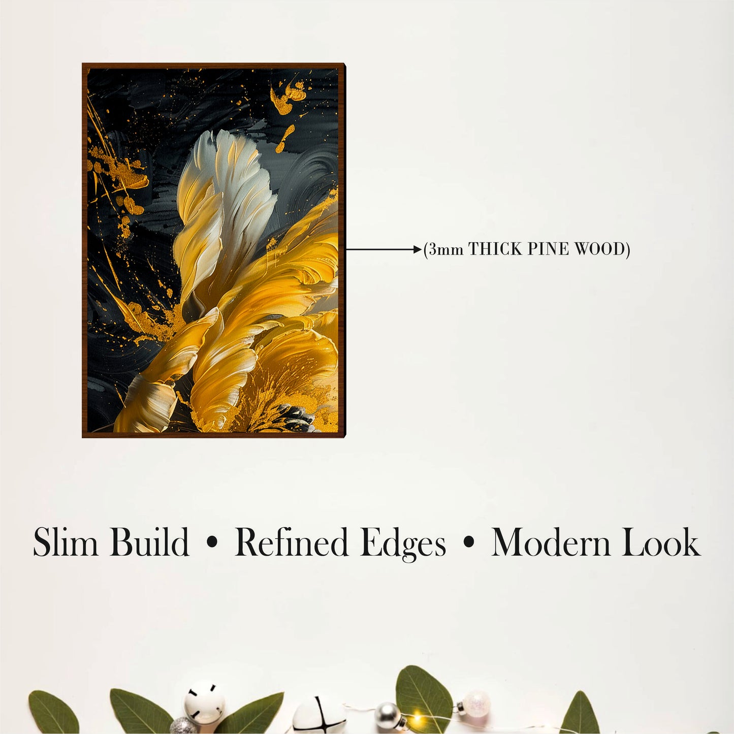 Modern Abstract Floral Wooden Wall Art