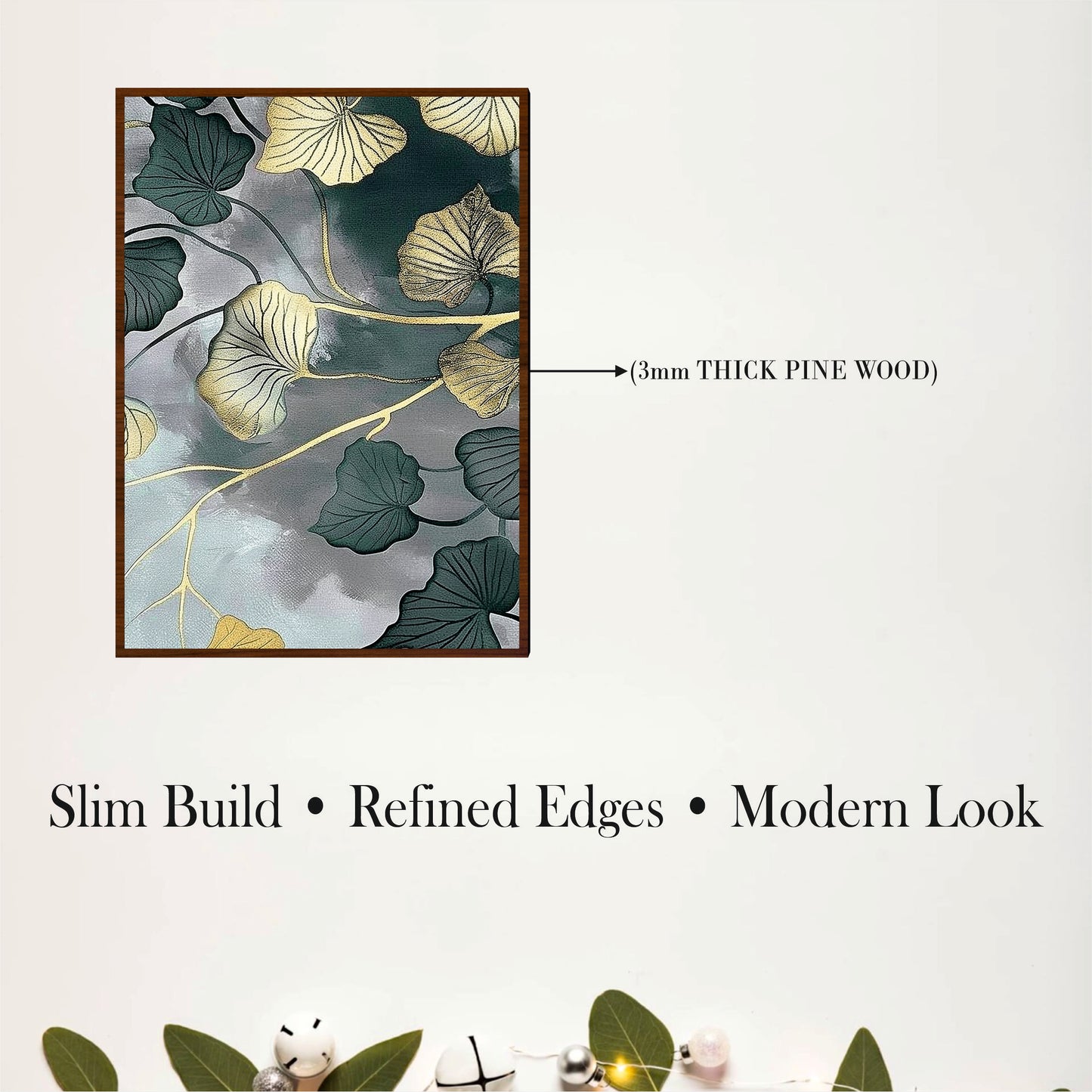 Luxury Ginkgo Leaf Wooden Wall Art Set