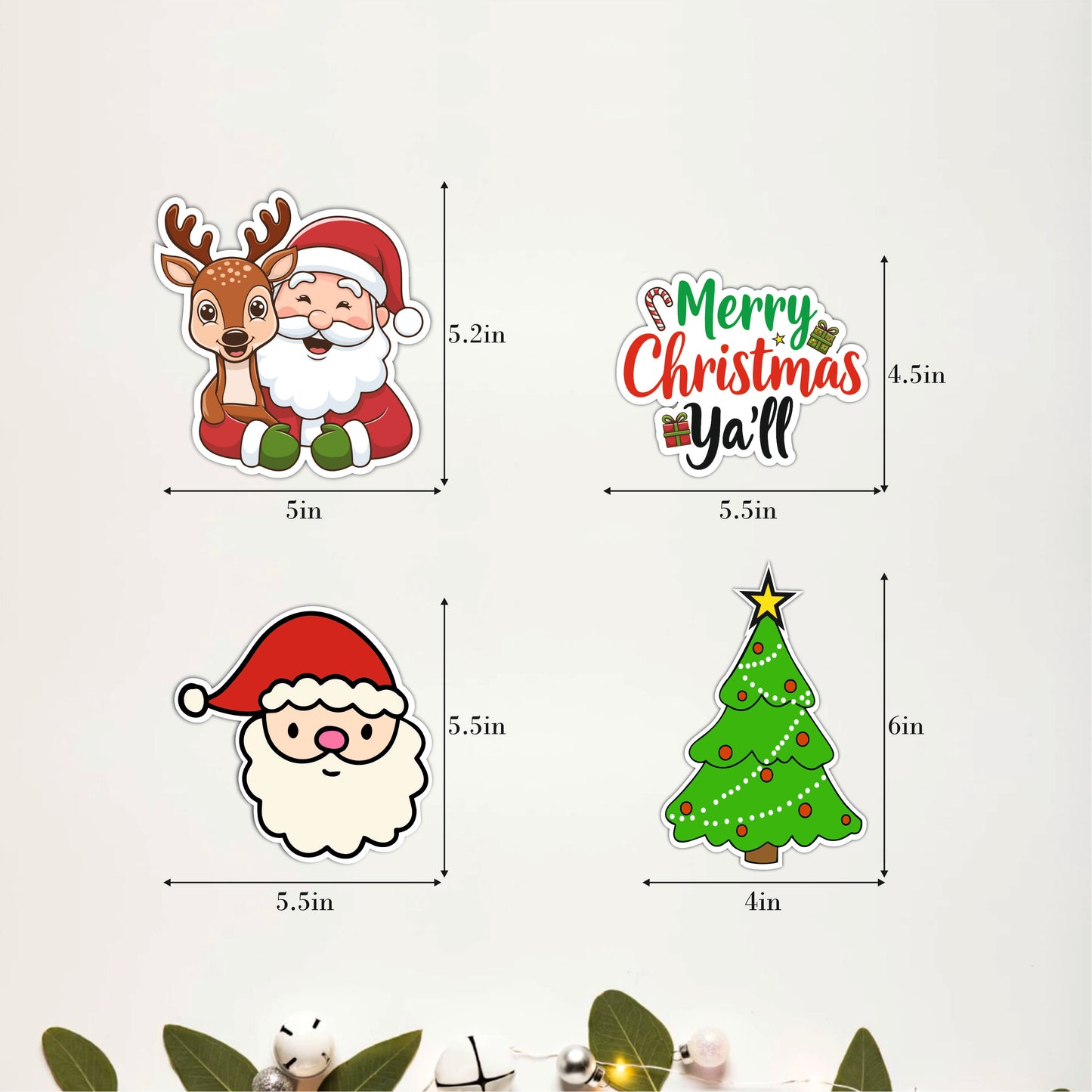 Santa Claus with Reindeer Christmas Wooden Wall Art