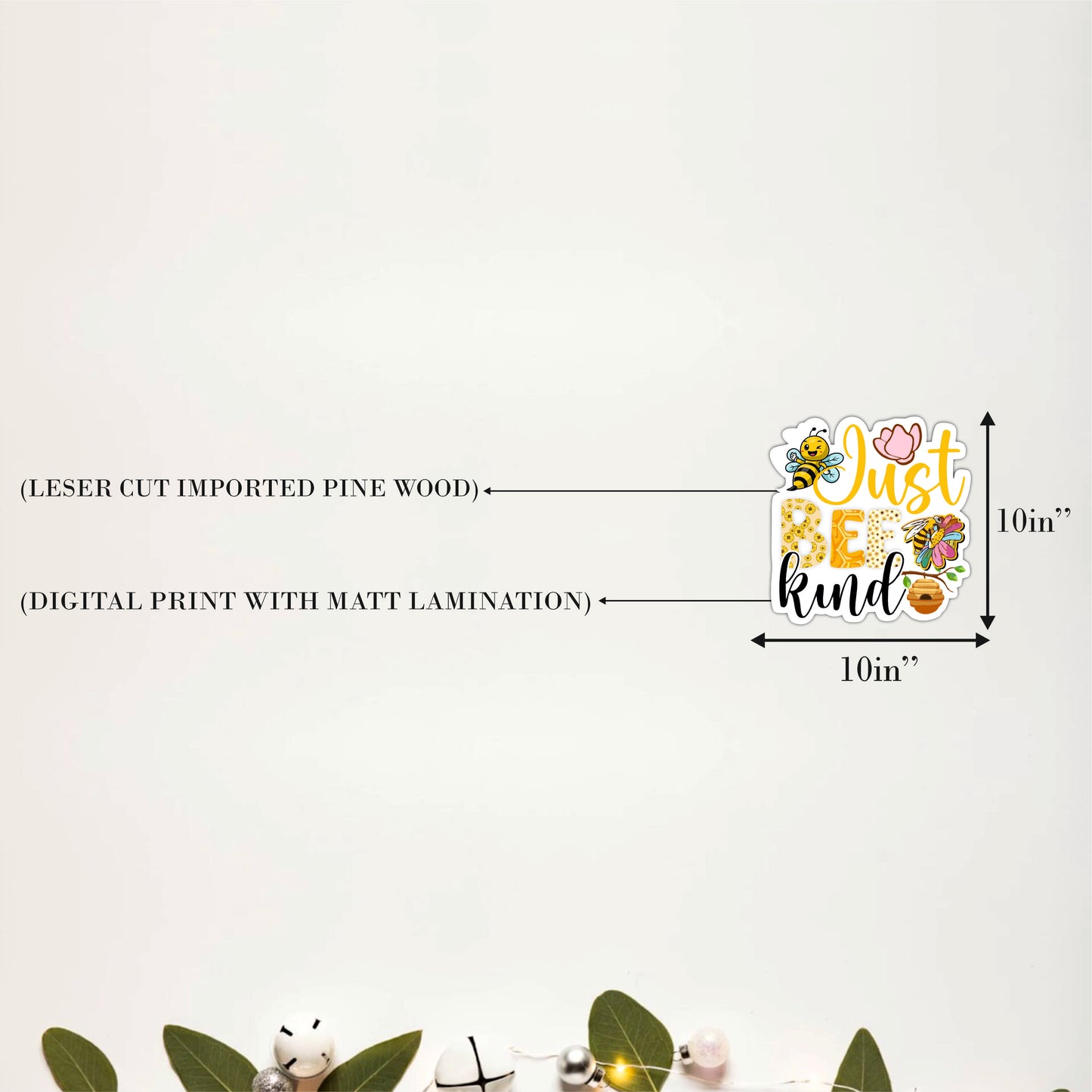 Just Bee Kind Inspirational Wooden Wall Art
