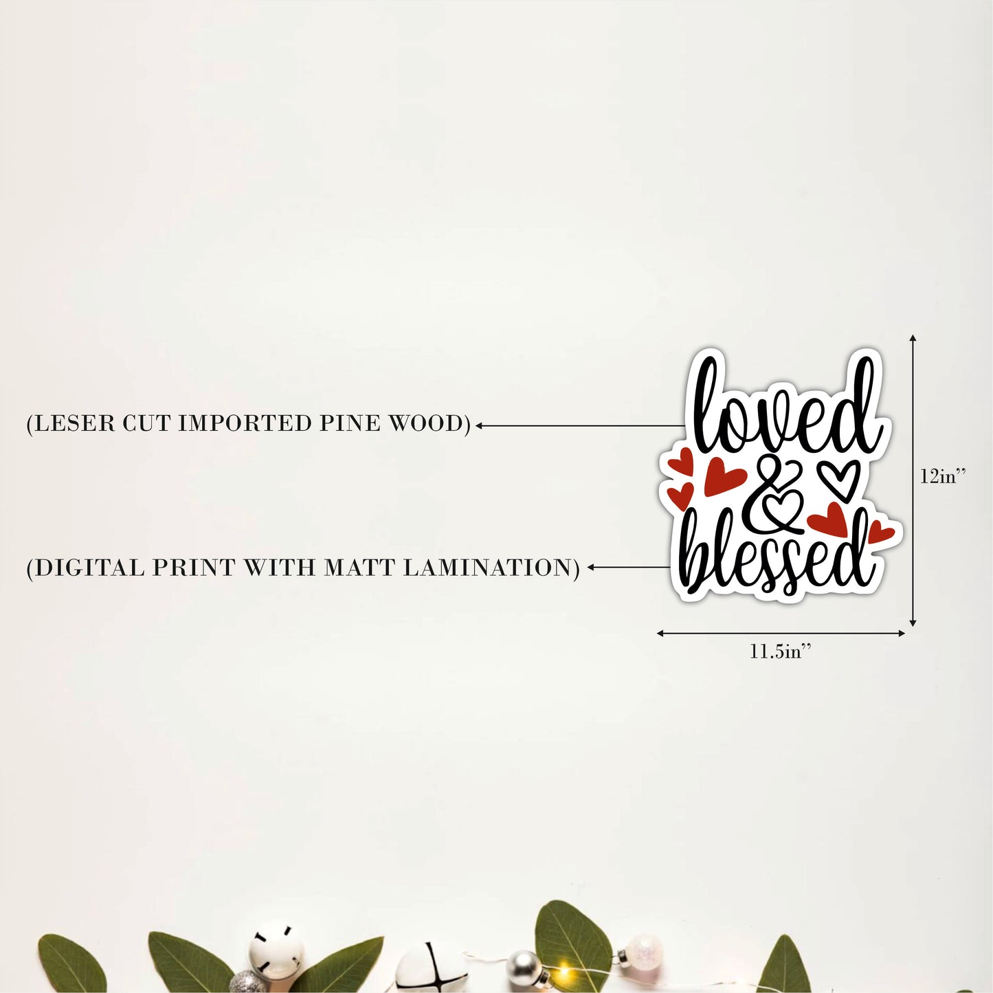Loved & Blessed Inspirational Wooden Wall Art