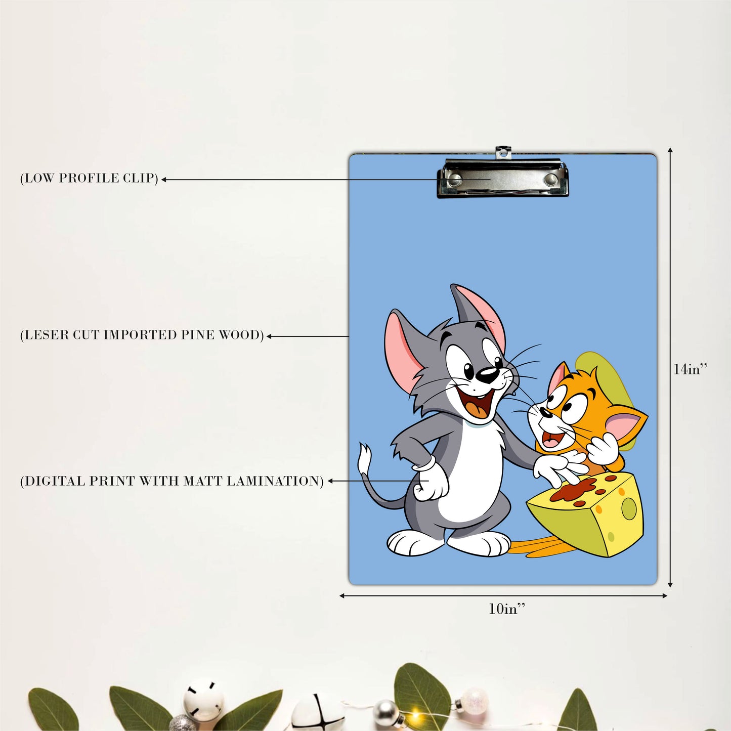 Classic Cat & Mouse Cartoon Clipboard Vintage Animation Art