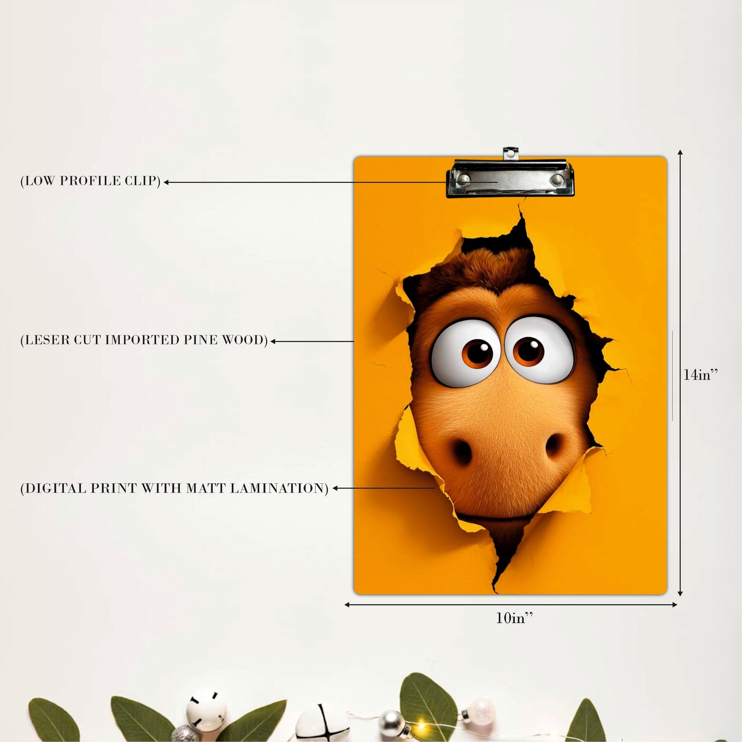 Cute Horse Face Printed Writing Pad Clipboard