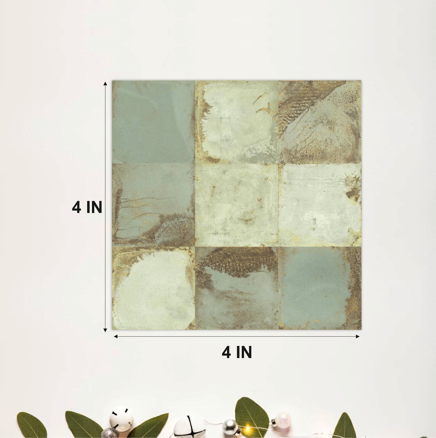 Vintage Sage Checker Tile Sticker
