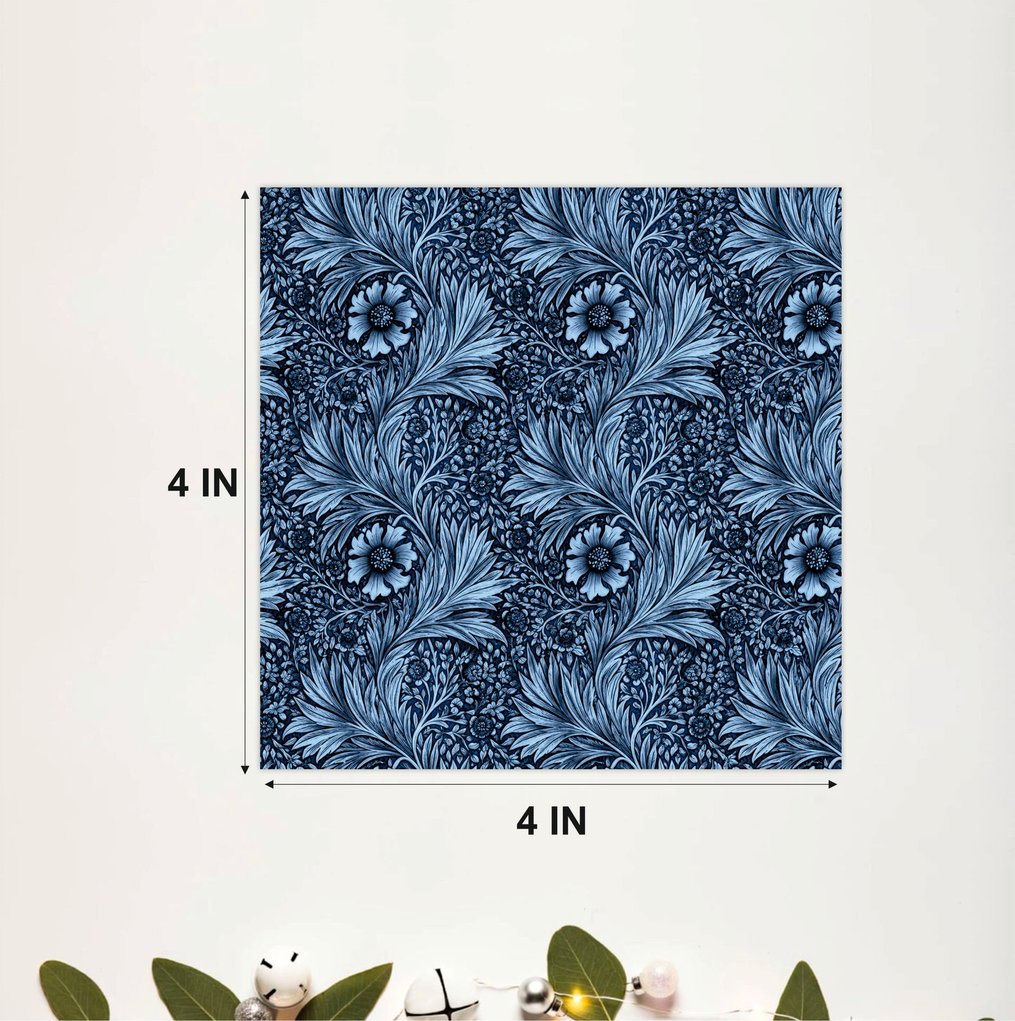 Midnight Blue Damask Tile Sticker