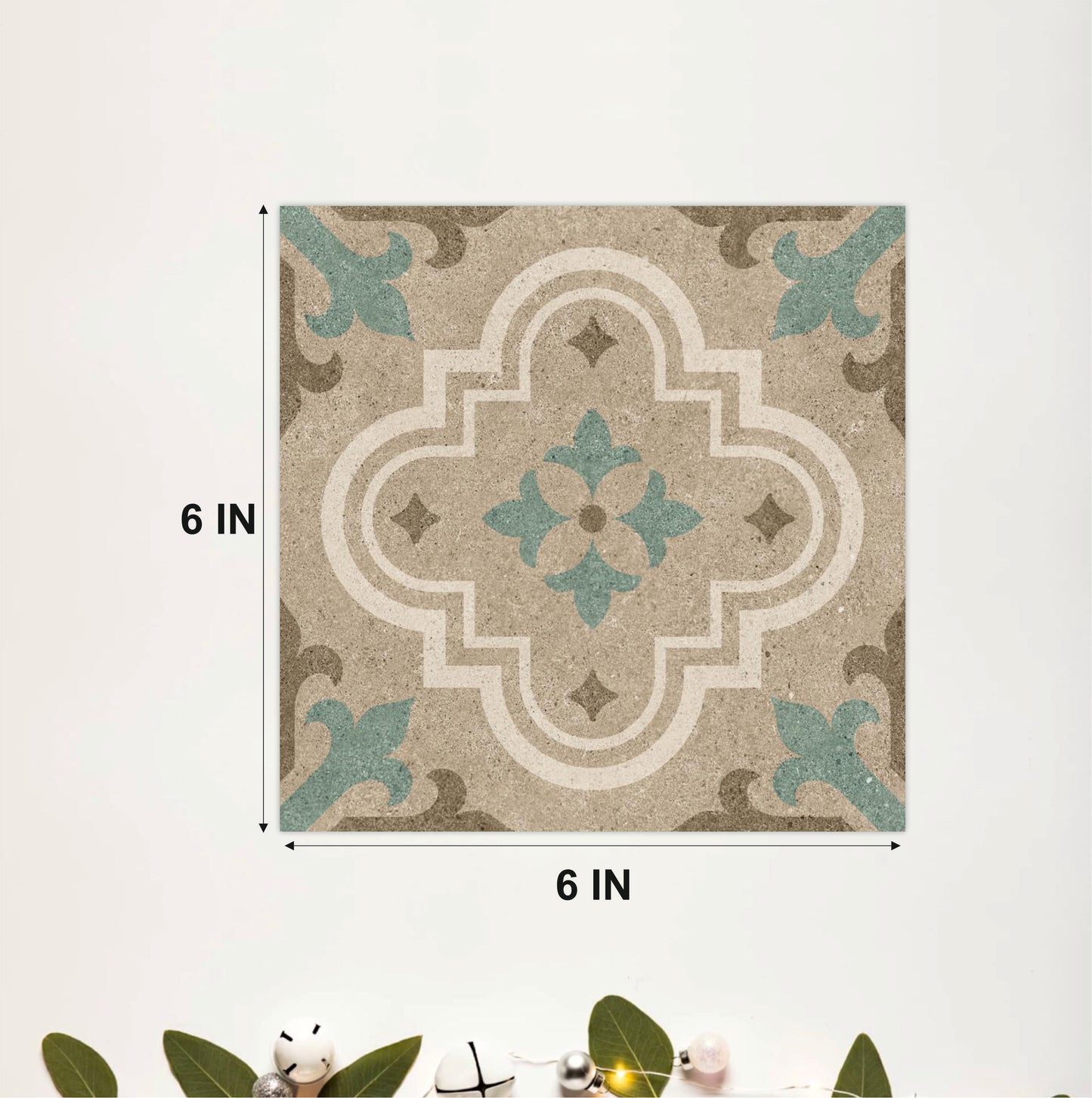 Vintage Sage Quatrefoil Tile Sticker