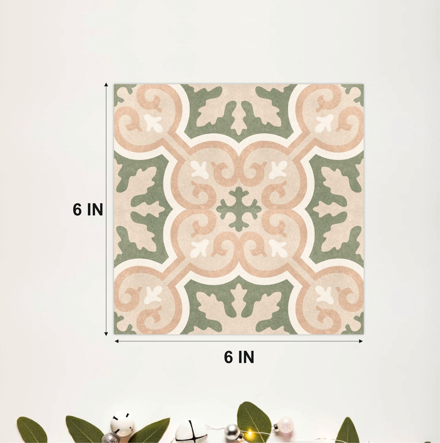 Sage Blossom Medallion Tile Sticker