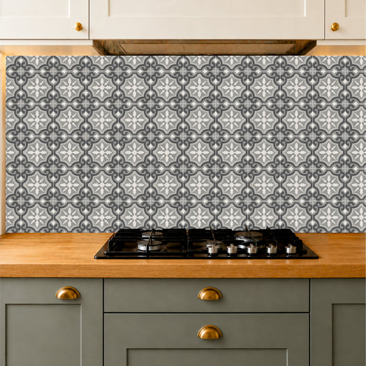 Charcoal Arabesque Tile Sticker