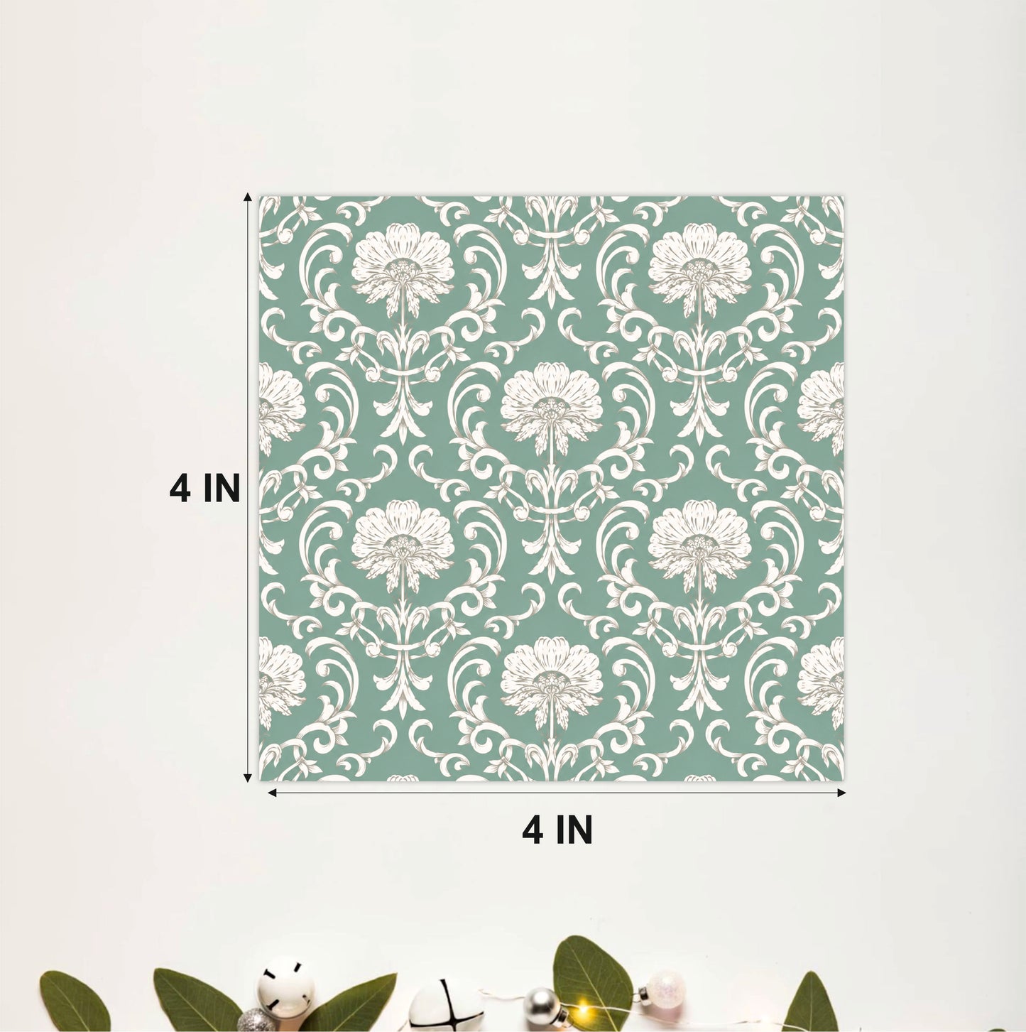 French Botanical Damask Tile Sticker