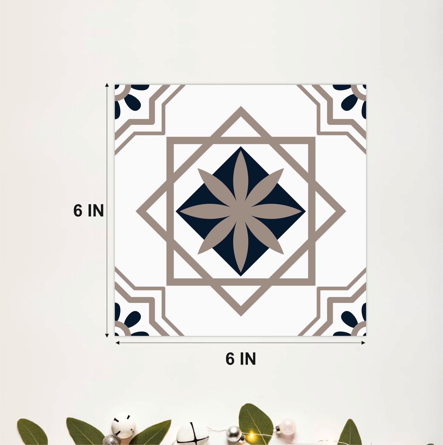 Elegant Geometric Floral Tile Sticker