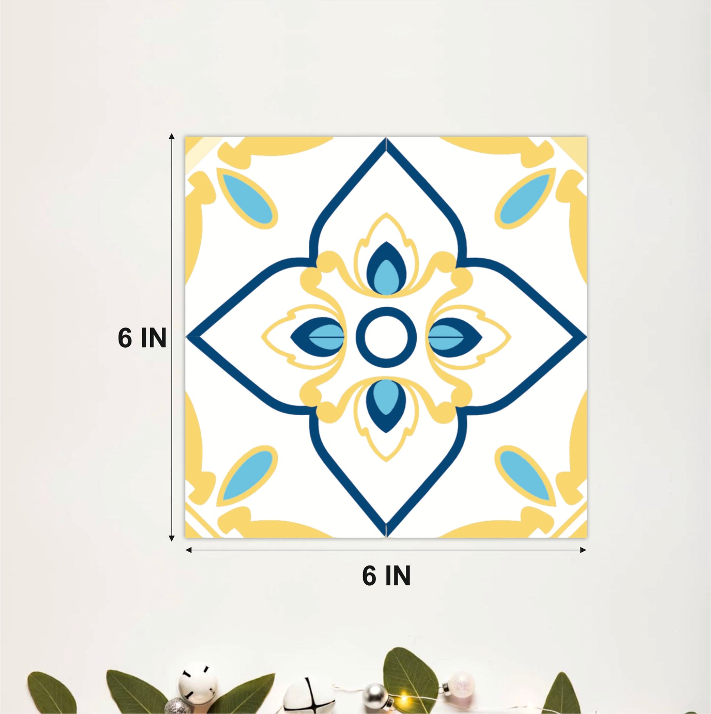 Golden Petal Heritage Tile Sticker
