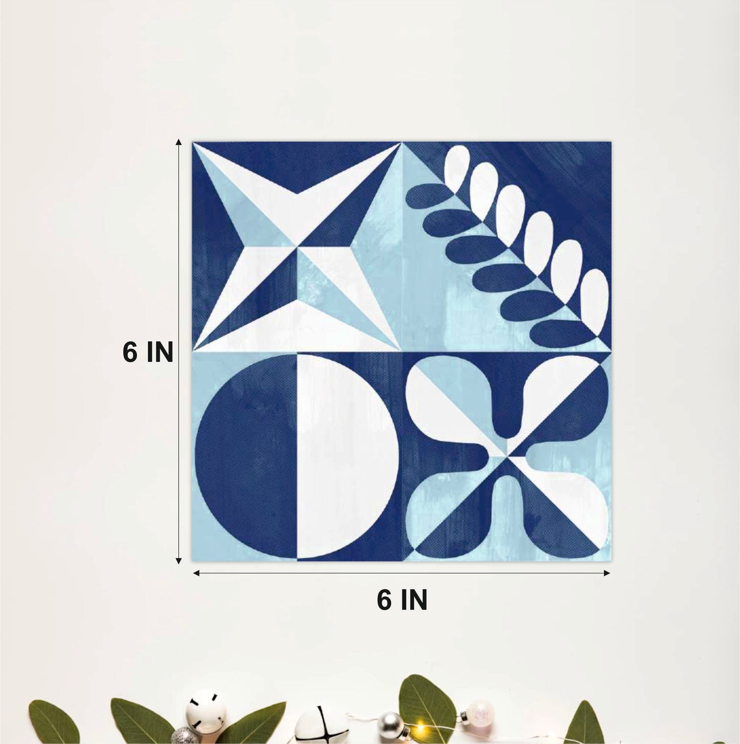 Scandinavian Blue Abstract Tile Sticker