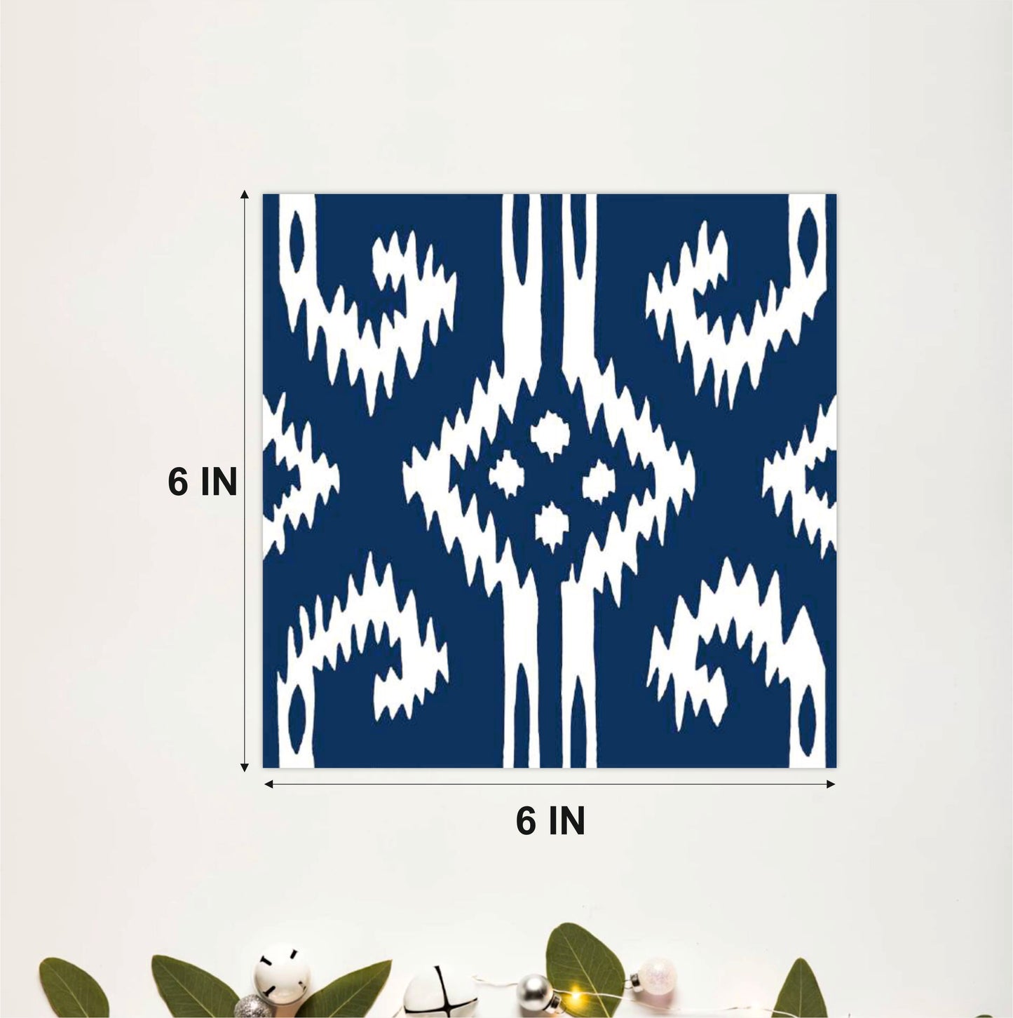 Indigo Ikat Pattern Tile Sticker