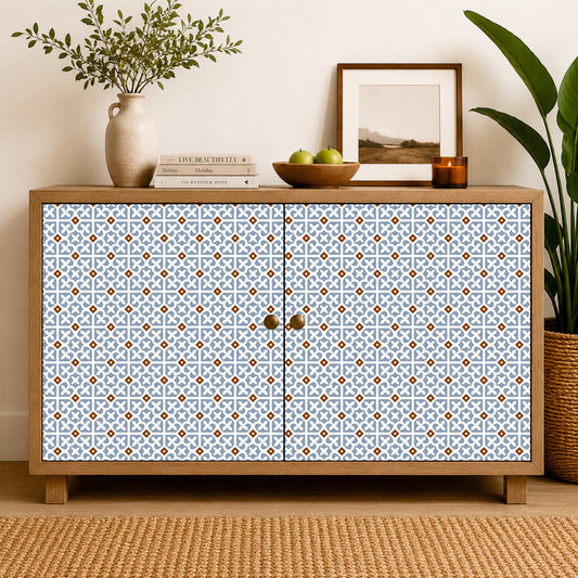 Sky Blue Moroccan Floral Tile Sticker