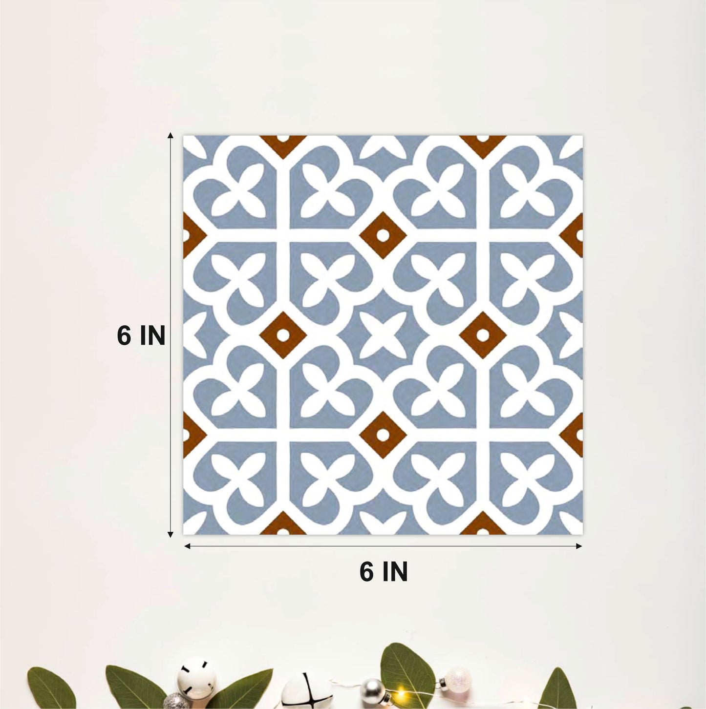 Sky Blue Moroccan Floral Tile Sticker