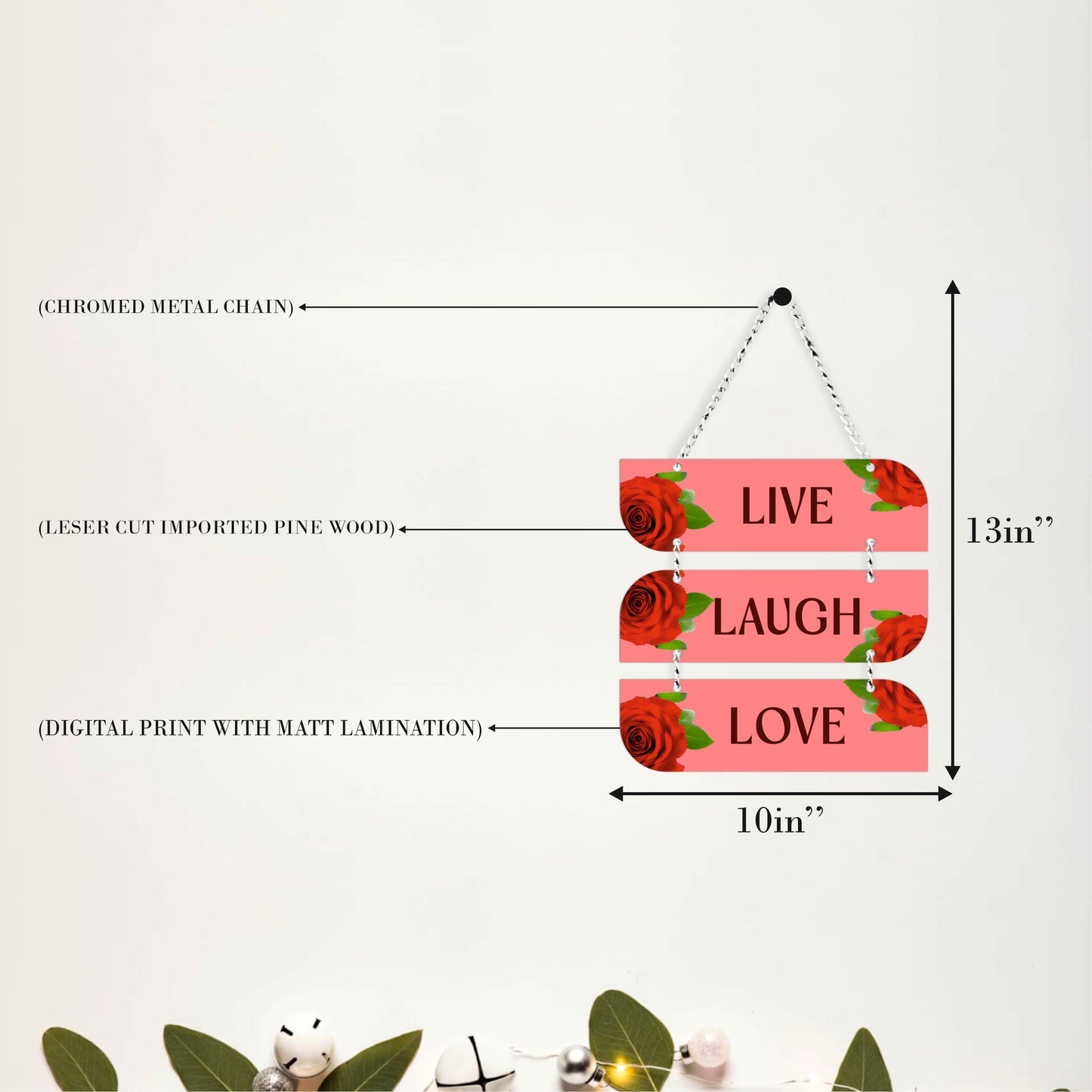Live Laugh Love Floral Wall Hanging