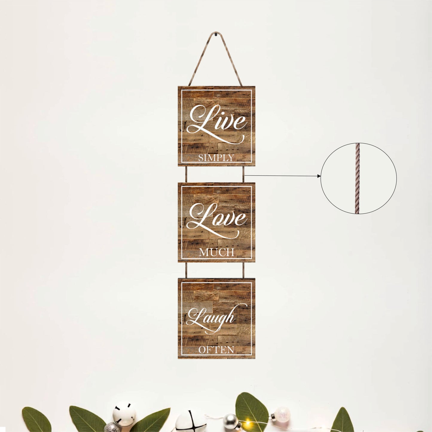 Live Simply Love Much Laugh Often Rustic Wooden Wall Hanging