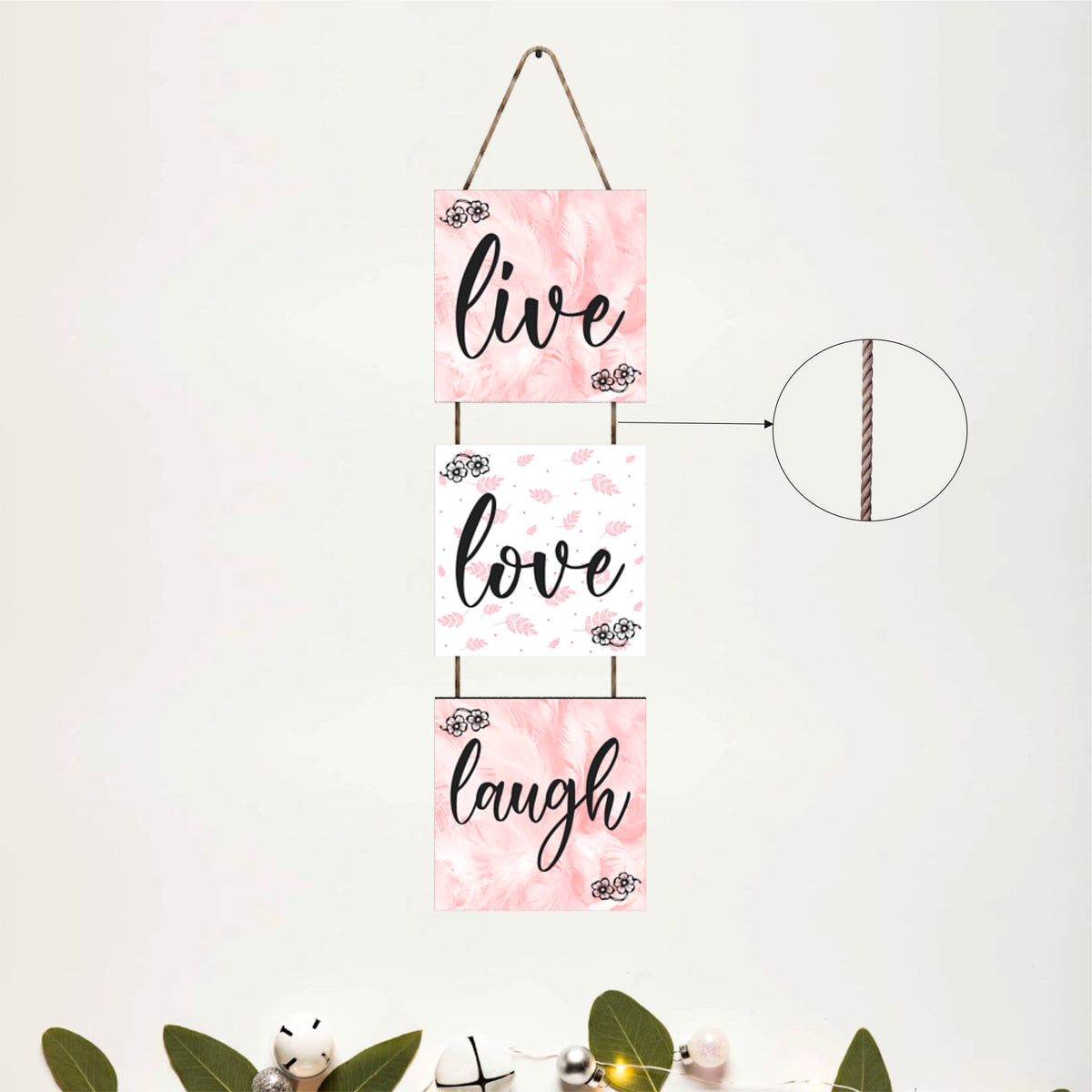 Live Love Laugh Floral Wooden Wall Hanging