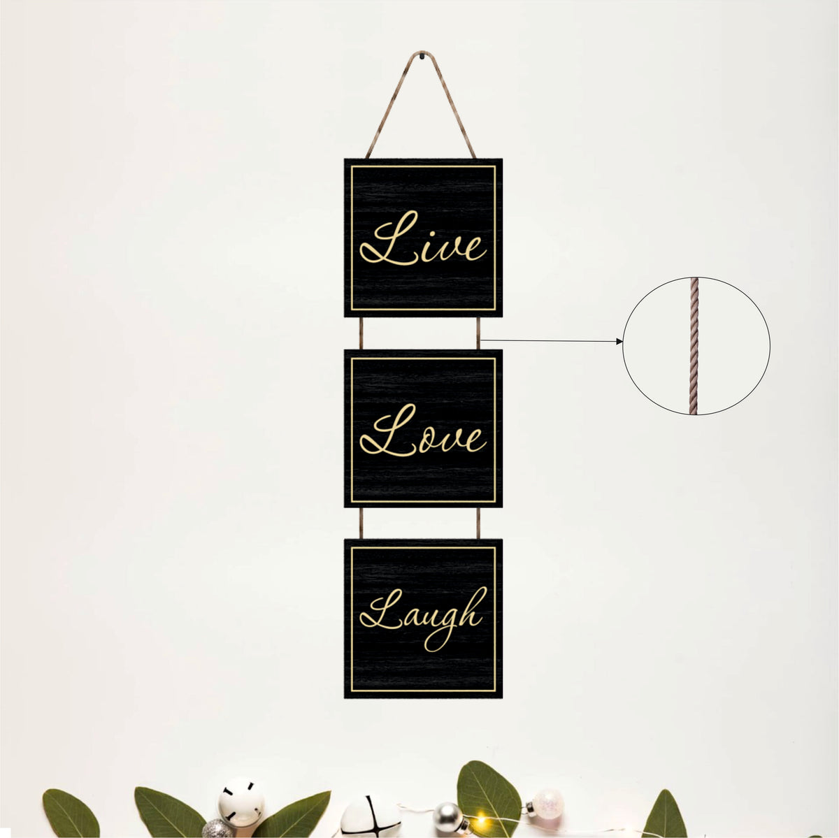 Live Love Laugh Classic Wooden Wall Hanging