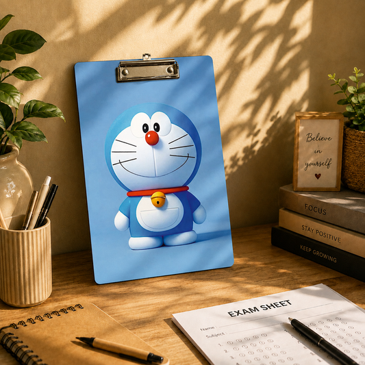 Happy Blue Cartoon Clipboard – Cute Character Artwork