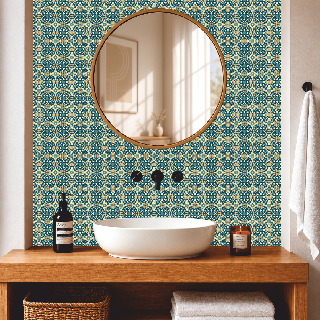 Vintage Victorian Floral Tile Sticker