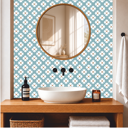 Sky Blue Daisy Tile Sticker