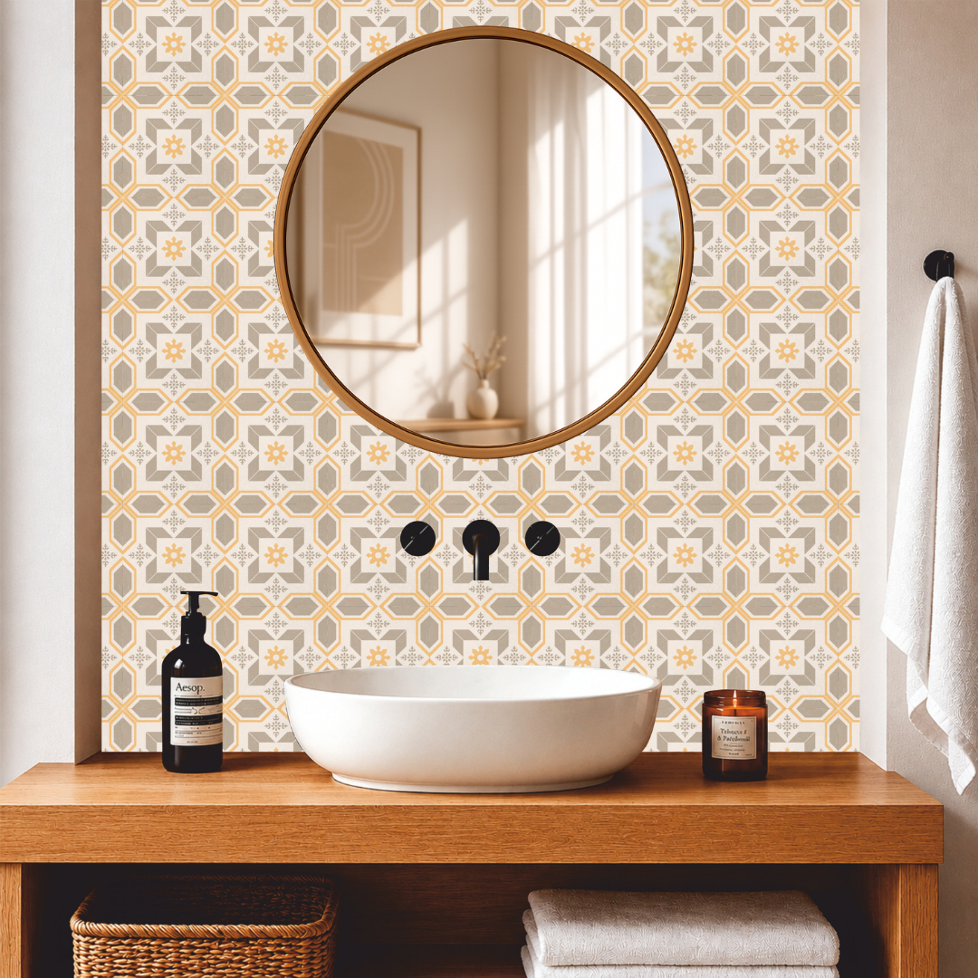 Classic Geometric Medallion Tile Sticker