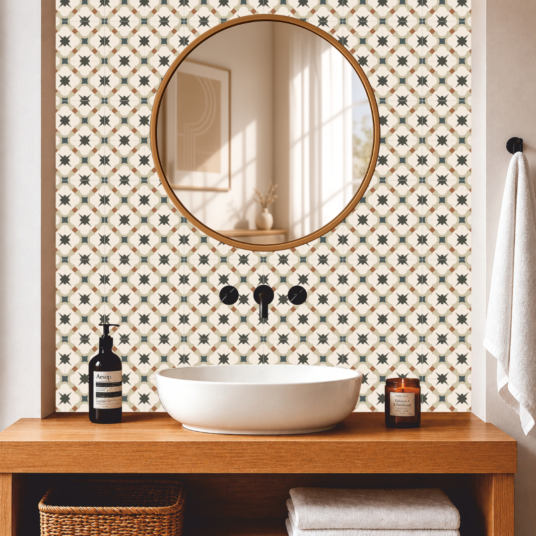 Olive Cross Mosaic Tile Sticker