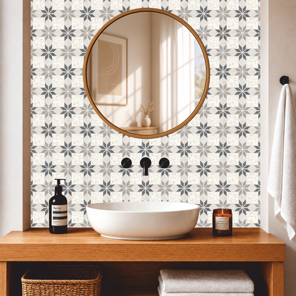 Grey Geometric Terrazzo Tile Sticker