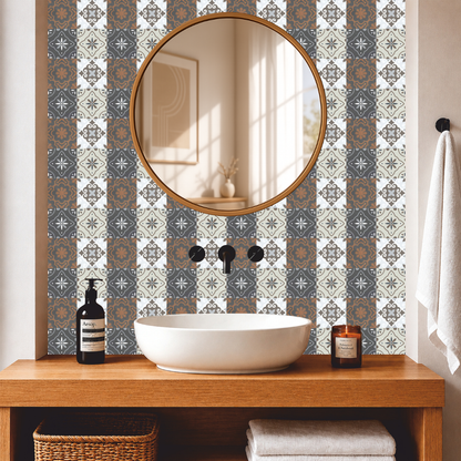 Vintage Floral & Ornamental Patchwork Tile Stickers