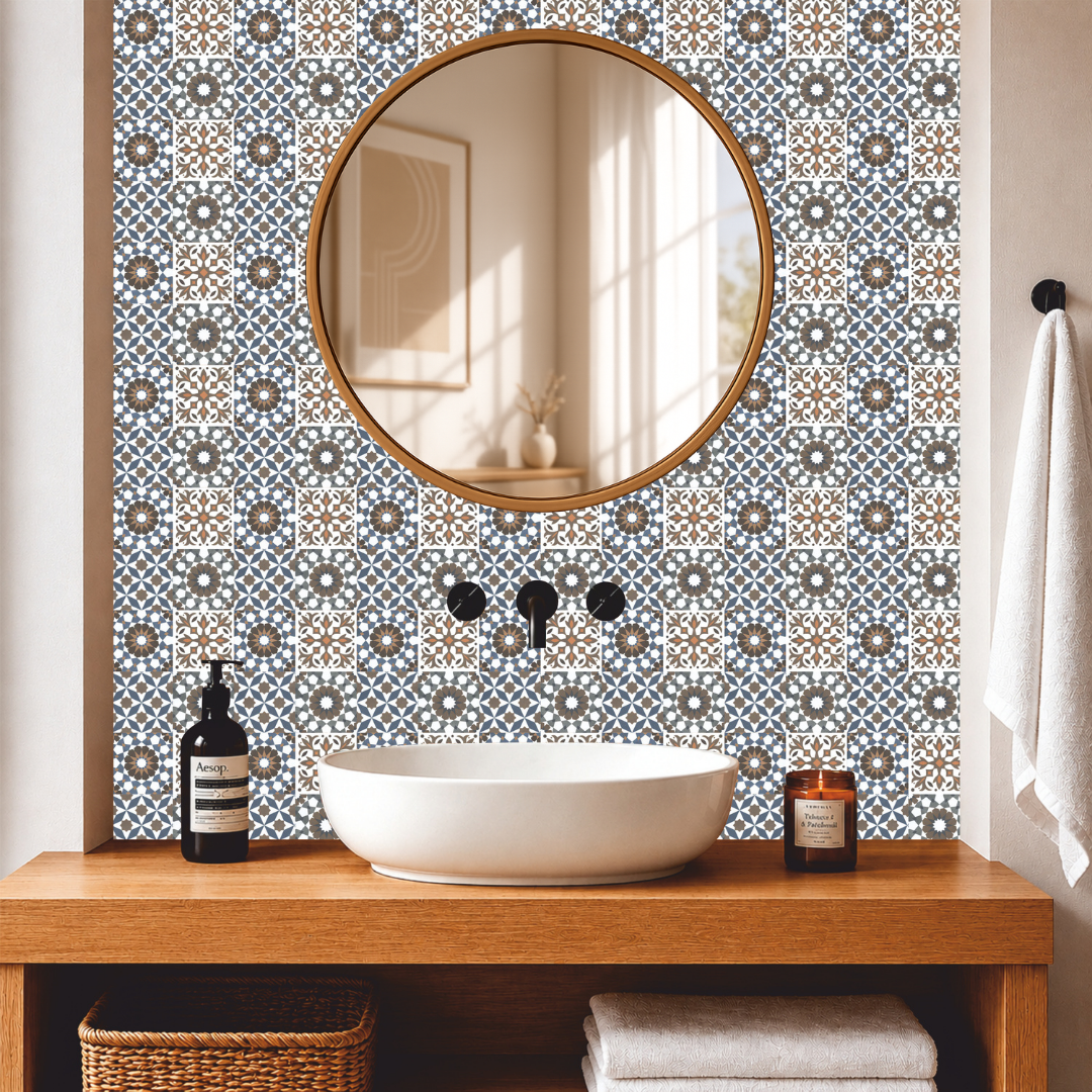 Mediterranean Geometric Patchwork Tile Sticker