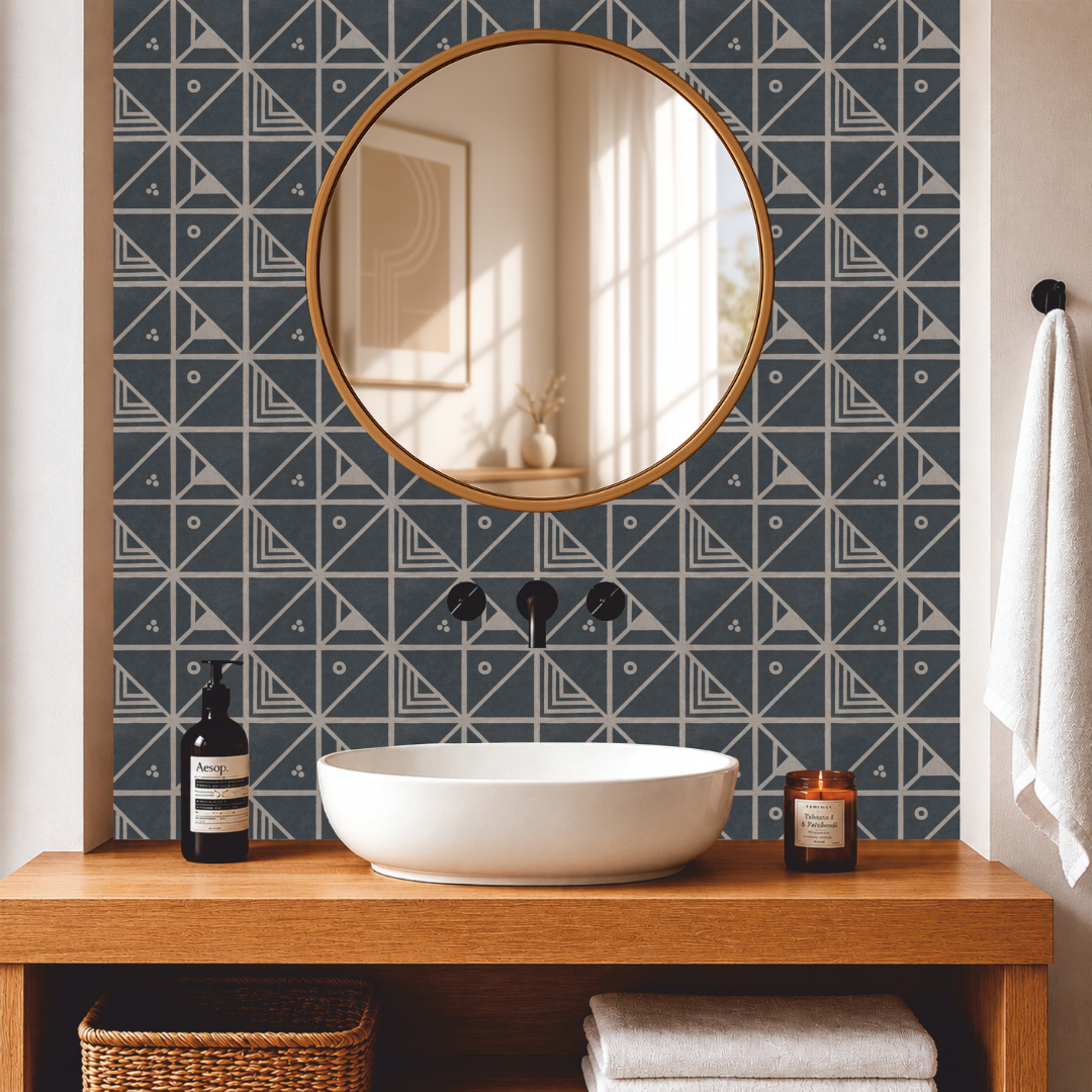 Charcoal Geo Mosaic Tile Sticker