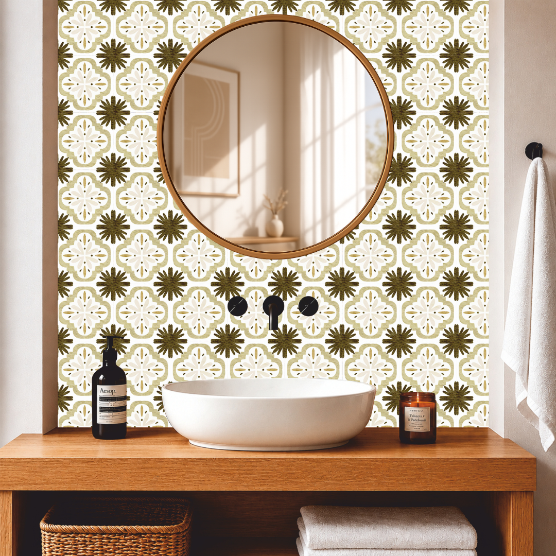 Olive Botanical Tile Sticker