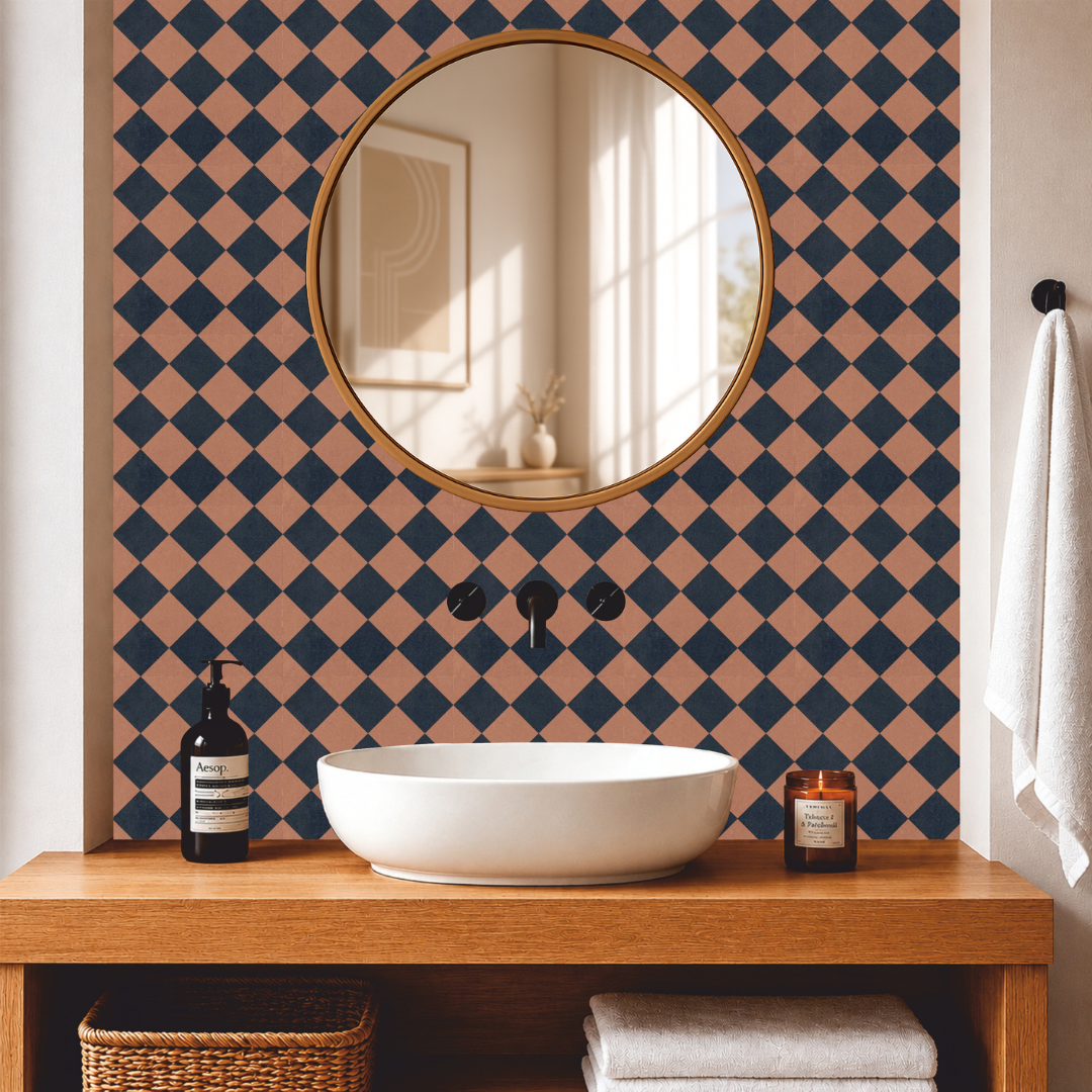 Modern Checker Mosaic Tile Sticker