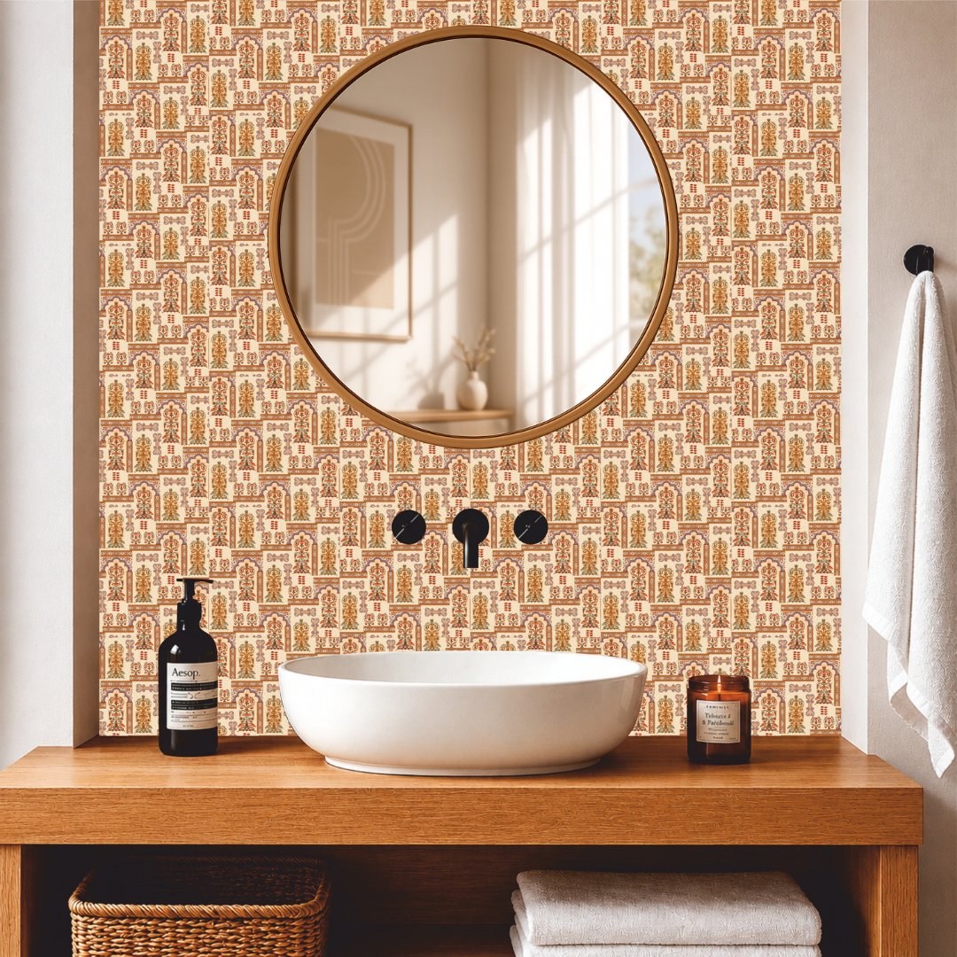 Traditional Mughal Floral Tile Sticker