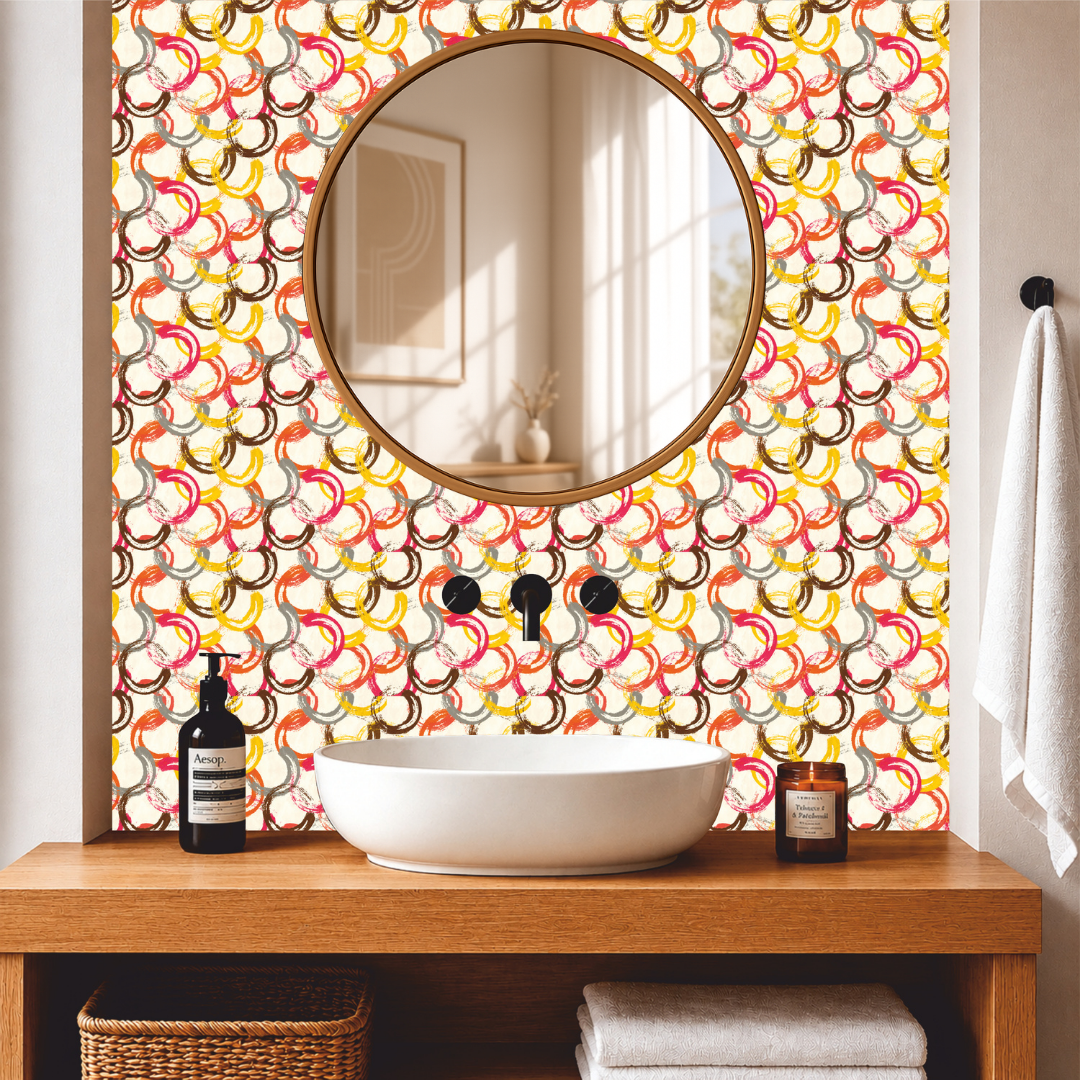Contemporary Painted Rings Tile Sticker