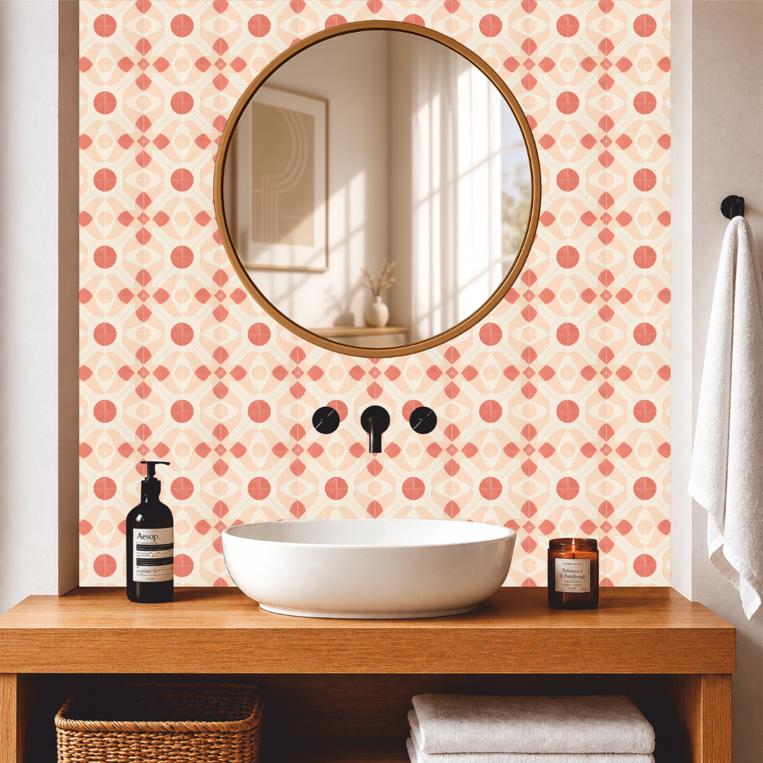 Retro Geometric Mosaic Tile Sticker