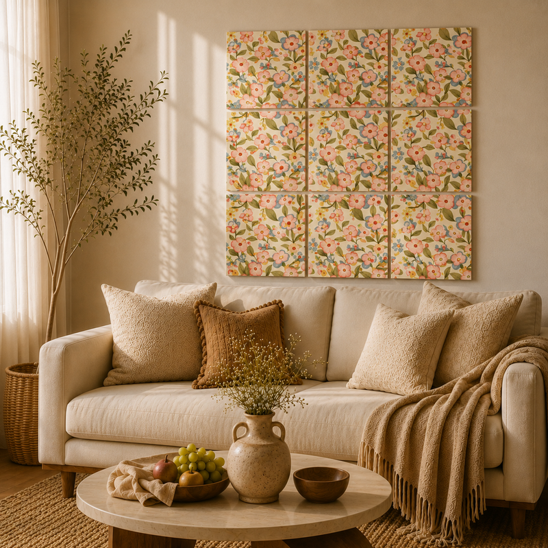 Vintage Floral Garden Wooden Wall Art