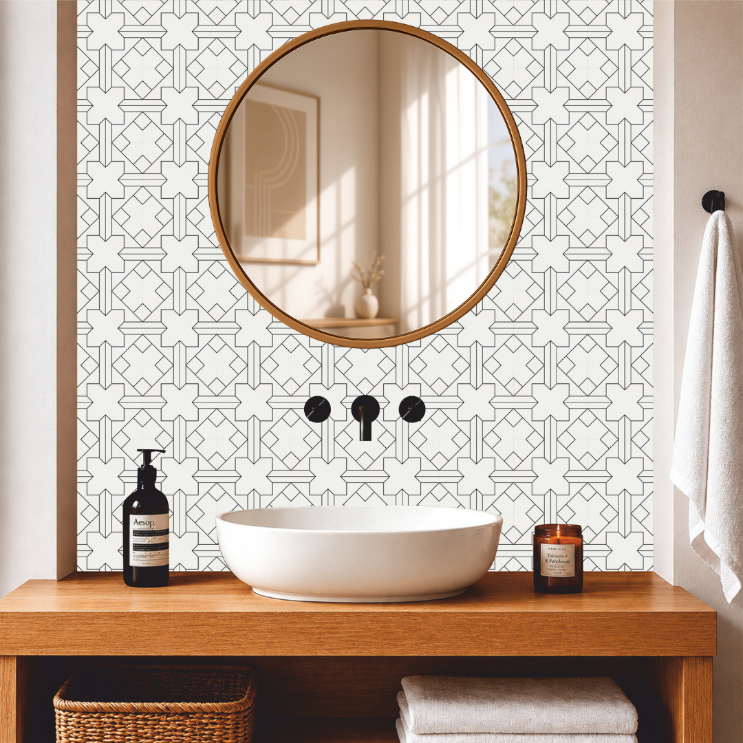 Scandinavian Line Pattern Tile Sticker