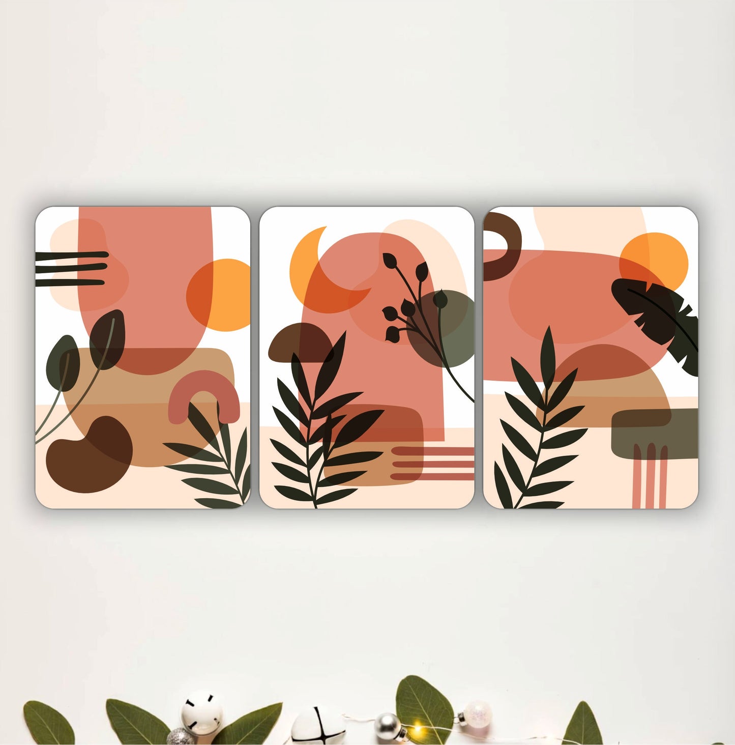 Terracotta Botanical Abstract Wall Art
